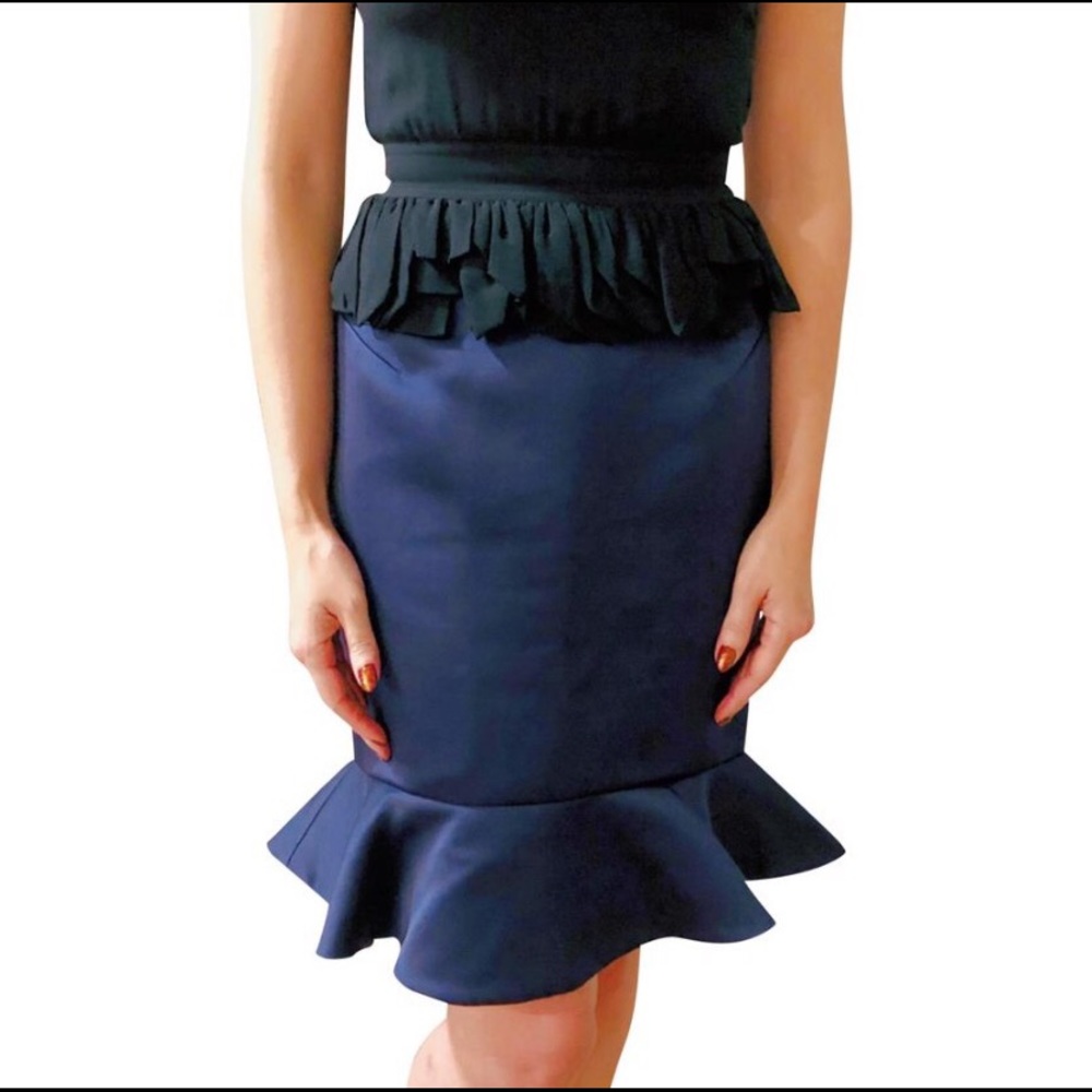 MCQ Periwinkle Blue Flounce Mini Skirt 42 US 4 6 - Picture 2 of 9